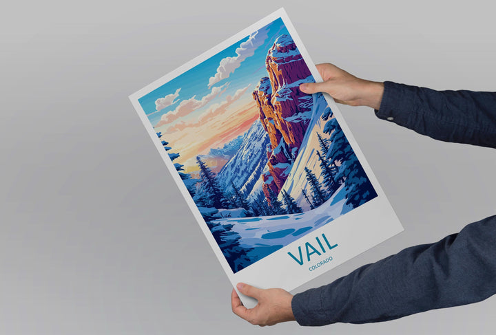 Vail Ski Resort Travel Print Wall Art Vail Ski Resort Wall Hanging Home Décor Vail Gift Art Lovers Ski Art Lover Gift Vail Print Skiing