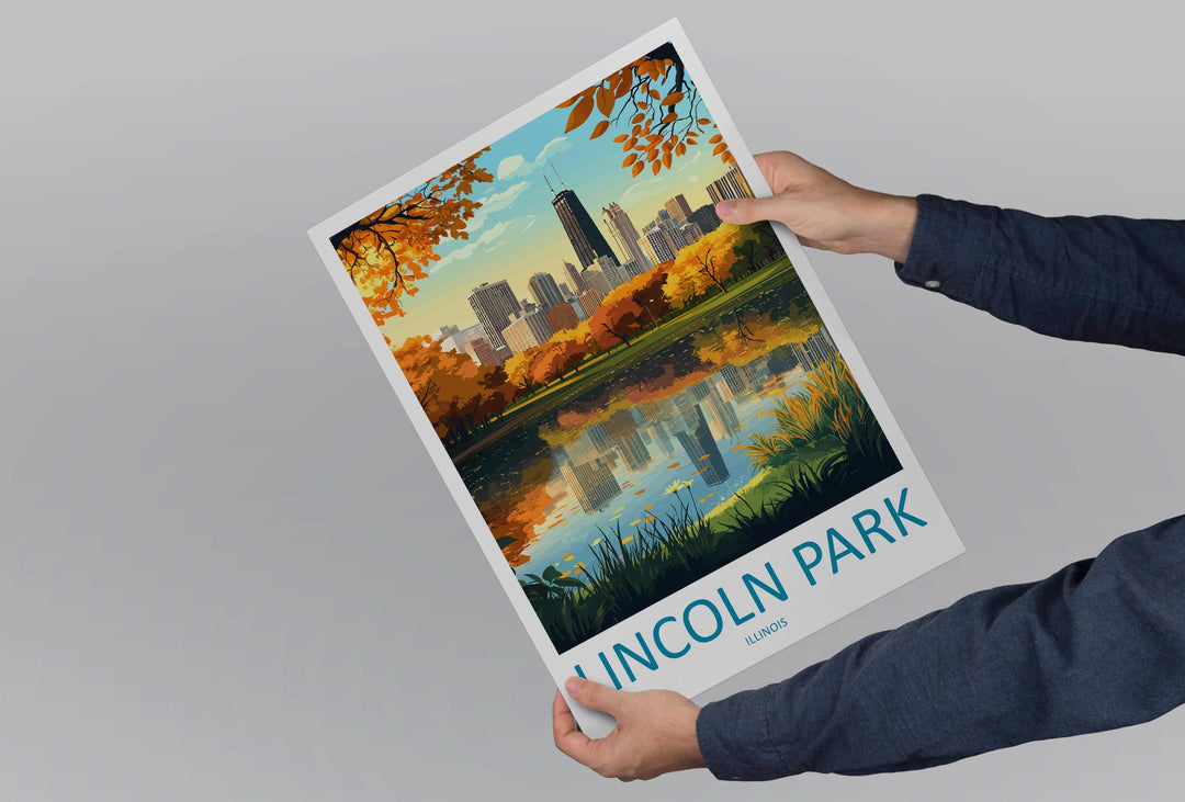 Lincoln Park Travel Print Lincoln Park Wall Decor Chicago Lincoln Park Art Lincoln Park Wall Art Illinois Poster Gift Lincoln Park Poster