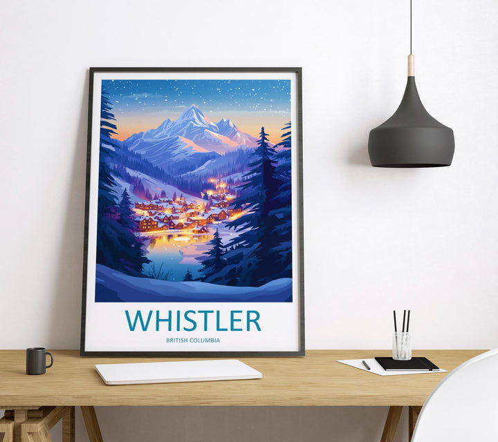 Whistler Travel Print Wall Art Whistler Wall Hanging Home Décor Whistler Gift Art Lovers Ski Art Lover Gift Whistler Print Skiing Whistler