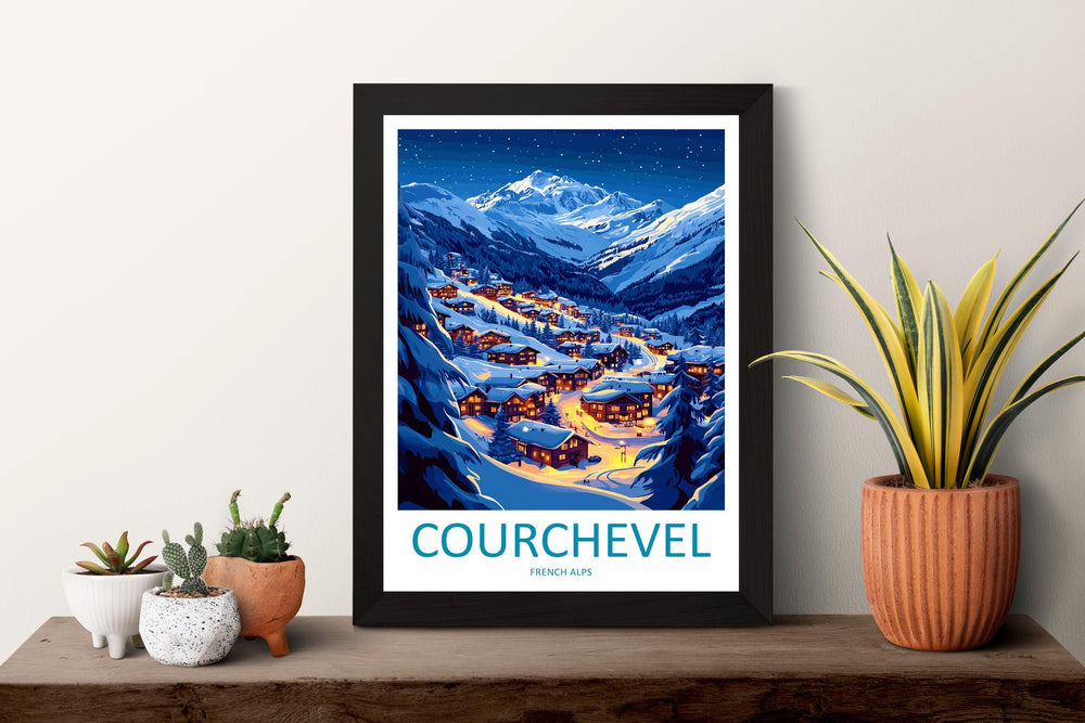 Courchevel Travel Print Wall Art Courchevel Wall Hanging Home Décor Courchevel Gift Art Lovers Ski Art Lover Gift Courchevel Print Skiing