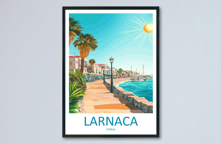 Larnaca Travel Print Larnaca Wall Decor Cyprus Larnaca Art Larnaca Wall Art Cyprus Poster Gift for Mediterranean Lovers Poster Larnaca