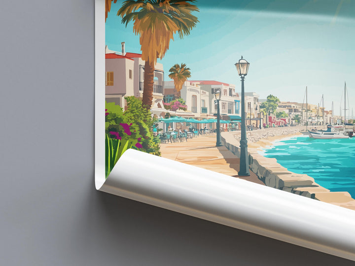 Larnaca Travel Print Larnaca Wall Decor Cyprus Larnaca Art Larnaca Wall Art Cyprus Poster Gift for Mediterranean Lovers Poster Larnaca