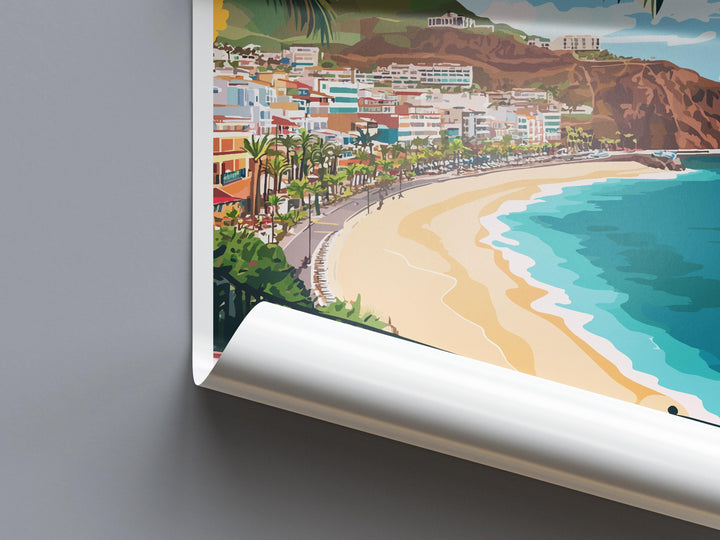 Los Cristianos Travel Print Los Cristianos Wall Decor Spain Los Cristianos Art Los Cristianos Wall Art Tenerife Poster Gift for Beach Lovers