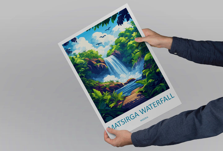 Matsirga Waterfalls Travel Print Matsirga Wall Decor Nigeria Matsirga Art Matsirga Wall Art Africa Poster Gift Matsirga Nigeria Africa Print