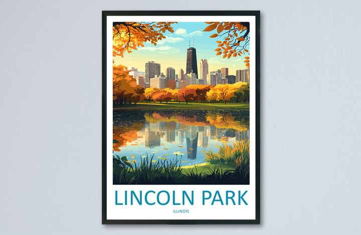 Lincoln Park Travel Print Lincoln Park Wall Decor Chicago Lincoln Park Art Lincoln Park Wall Art Illinois Poster Gift Lincoln Park Poster
