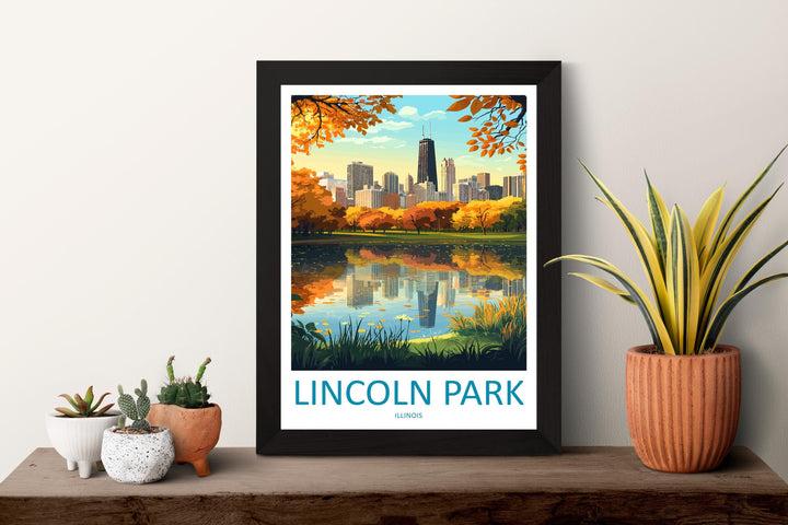 Lincoln Park Travel Print Lincoln Park Wall Decor Chicago Lincoln Park Art Lincoln Park Wall Art Illinois Poster Gift Lincoln Park Poster
