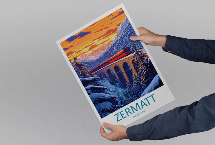 Zermatt Travel Print Zermatt Home Décor Zermatt Alps Art Print Zermatt Mountains Room Print For Swiss Mountains Gift Art Poster Art