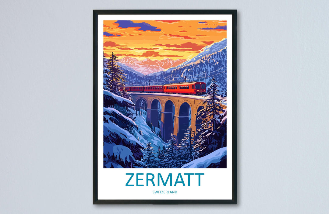 Zermatt Travel Print Zermatt Home Décor Zermatt Alps Art Print Zermatt Mountains Room Print For Swiss Mountains Gift Art Poster Art