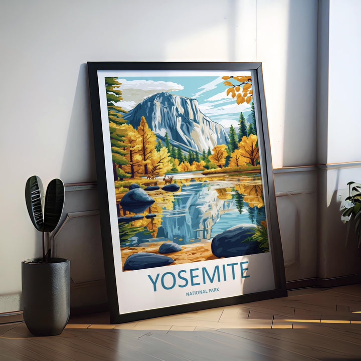 Yosemite Travel Print Yosemite Wall Art Yosemite Mountains Decor Half Dome Nature Poster Gift for National Park Lover Landscape Art