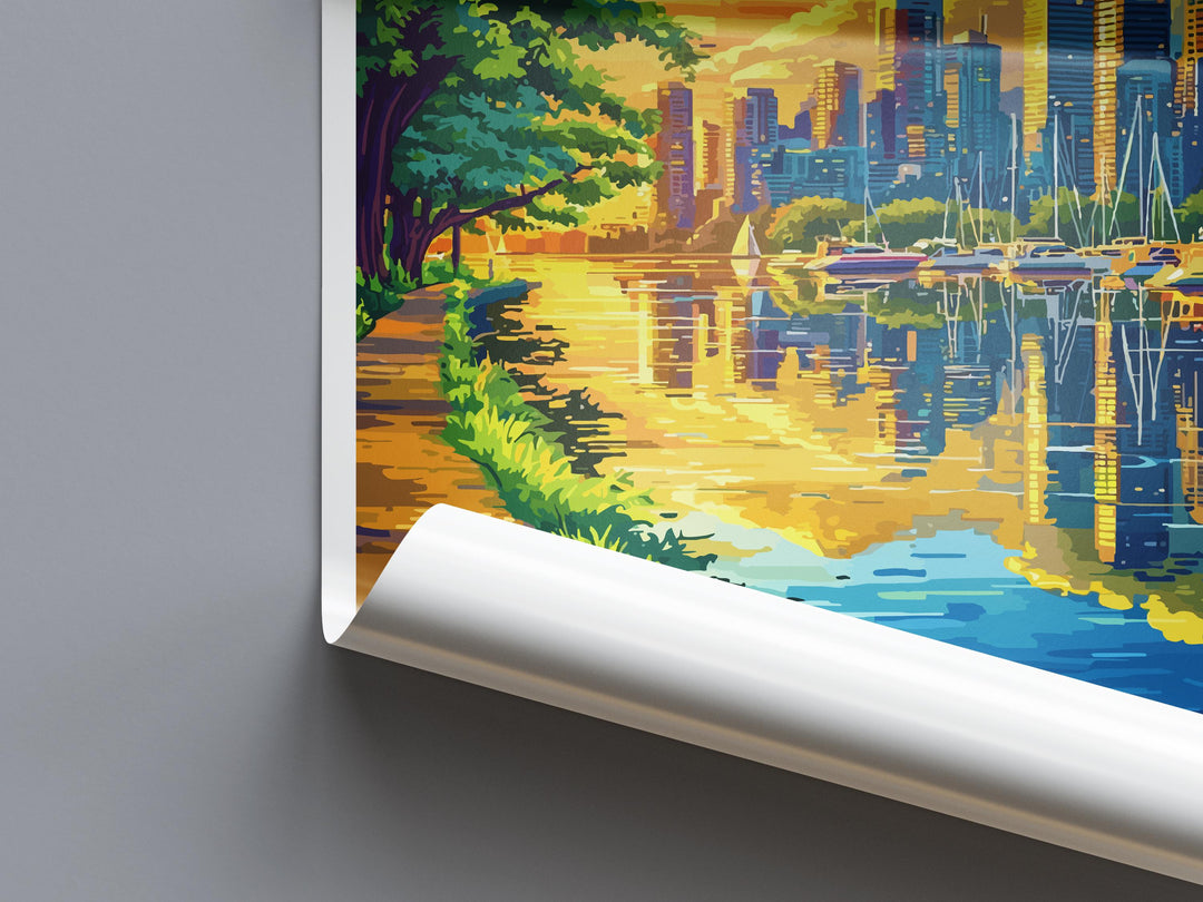 Vancouver Travel Print Vancouver Wall Art Canada City Poster Mountain Ocean Decor Gift for Nature Lover Pacific Northwest Art Print