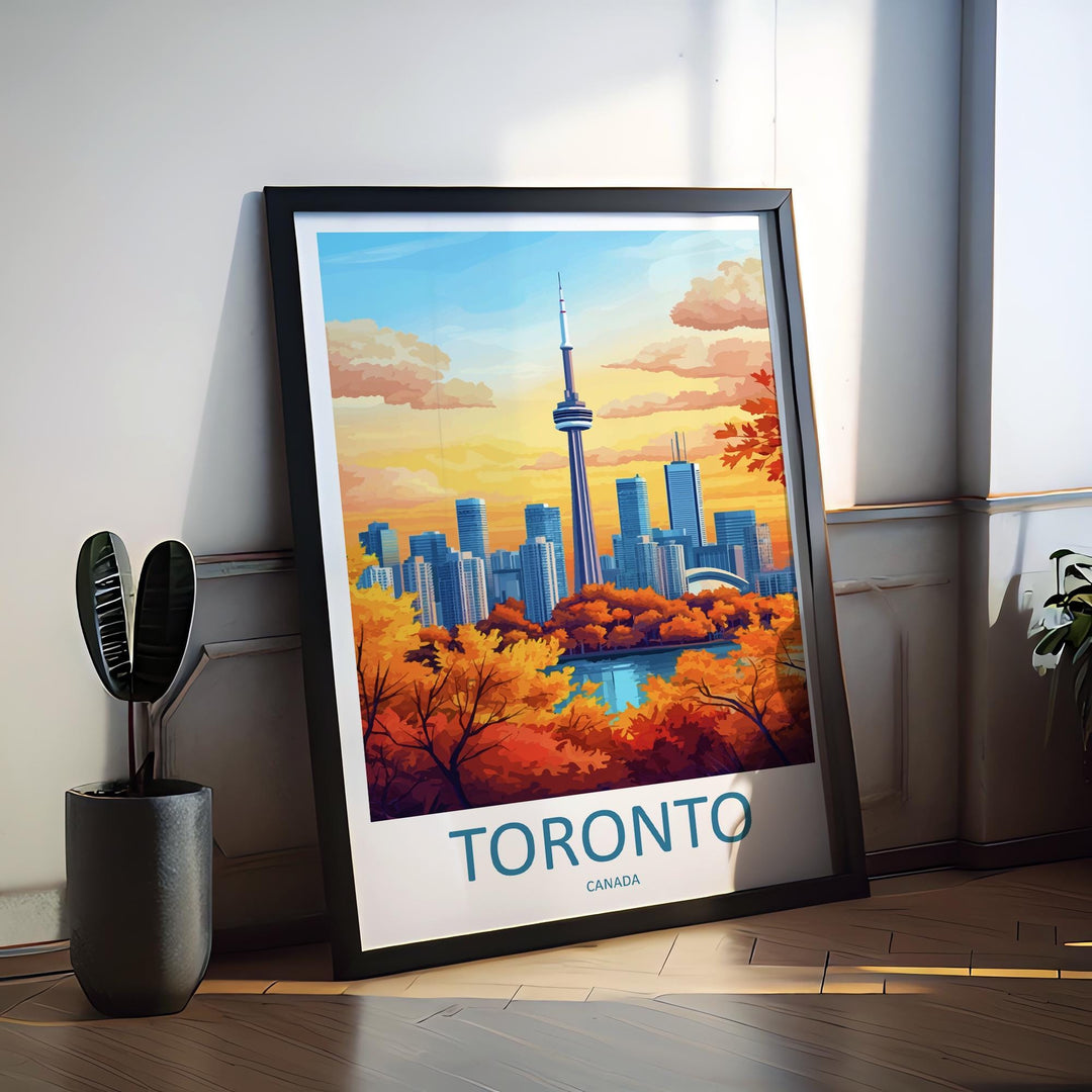 Toronto Travel Print Toronto Wall Art Canada City Skyline Poster Urban Decor Gift for Ontario Lover CN Tower Art Print Canada Poster