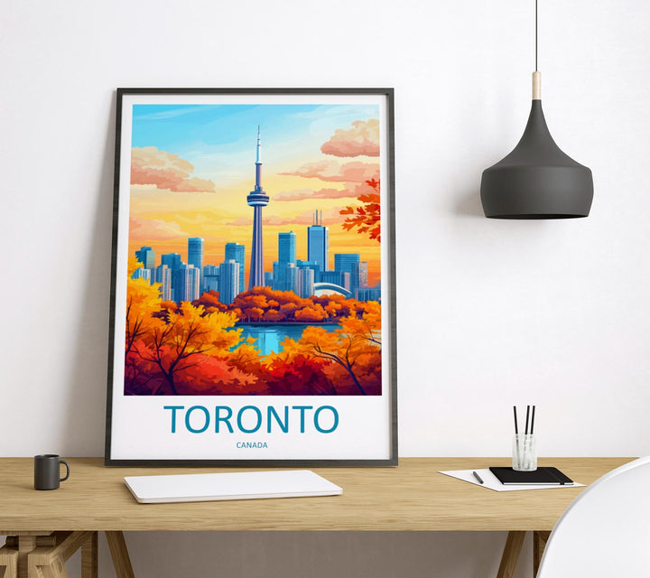 Toronto Travel Print Toronto Wall Art Canada City Skyline Poster Urban Decor Gift for Ontario Lover CN Tower Art Print Canada Poster