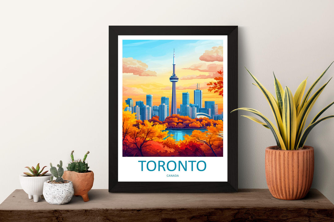 Toronto Travel Print Toronto Wall Art Canada City Skyline Poster Urban Decor Gift for Ontario Lover CN Tower Art Print Canada Poster
