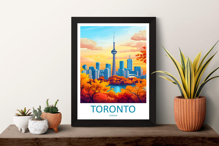 Toronto Travel Print Toronto Wall Art Canada City Skyline Poster Urban Decor Gift for Ontario Lover CN Tower Art Print Canada Poster