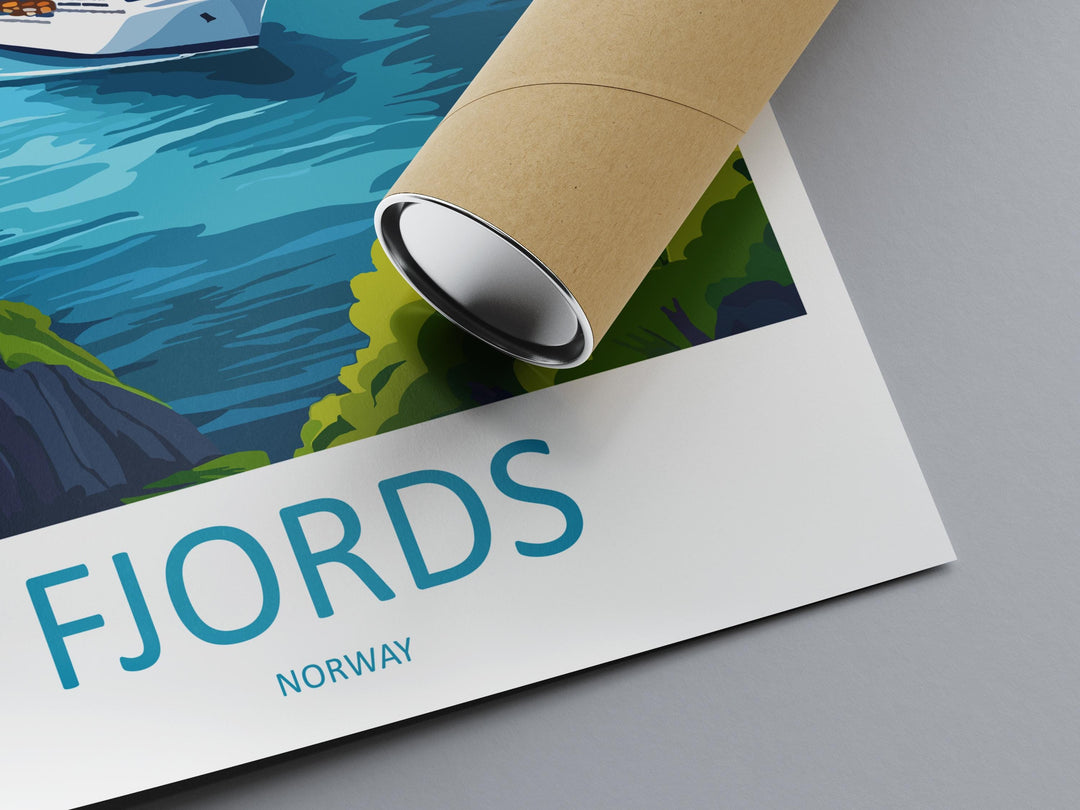 Fjords Travel Print Norway Wall Art Scenic Landscape Poster Nordic Nature Decor Gift for Adventure Lover Scandinavian Mountains Art