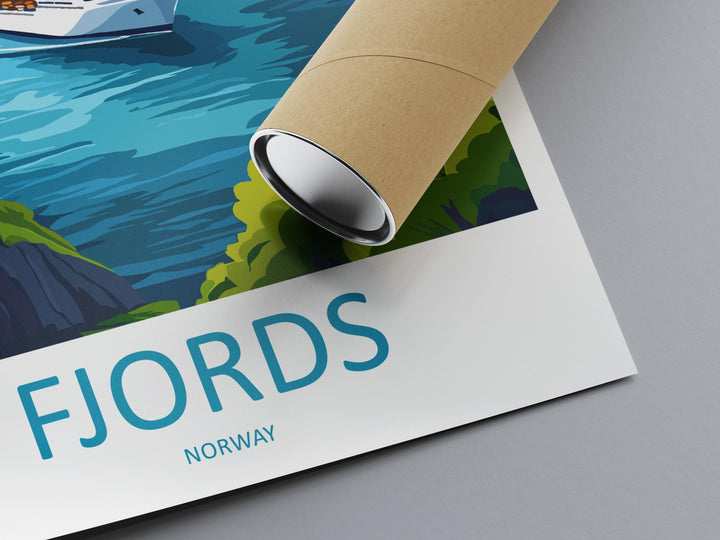 Fjords Travel Print Norway Wall Art Scenic Landscape Poster Nordic Nature Decor Gift for Adventure Lover Scandinavian Mountains Art
