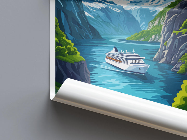 Fjords Travel Print Norway Wall Art Scenic Landscape Poster Nordic Nature Decor Gift for Adventure Lover Scandinavian Mountains Art