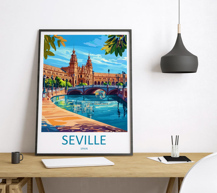 Seville Travel Print Seville Wall Art Spain City Poster Andalusia Decor Gift for Spain Lover Historic Architecture Art Print