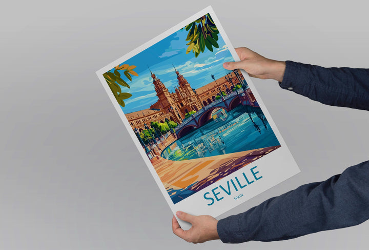 Seville Travel Print Seville Wall Art Spain City Poster Andalusia Decor Gift for Spain Lover Historic Architecture Art Print