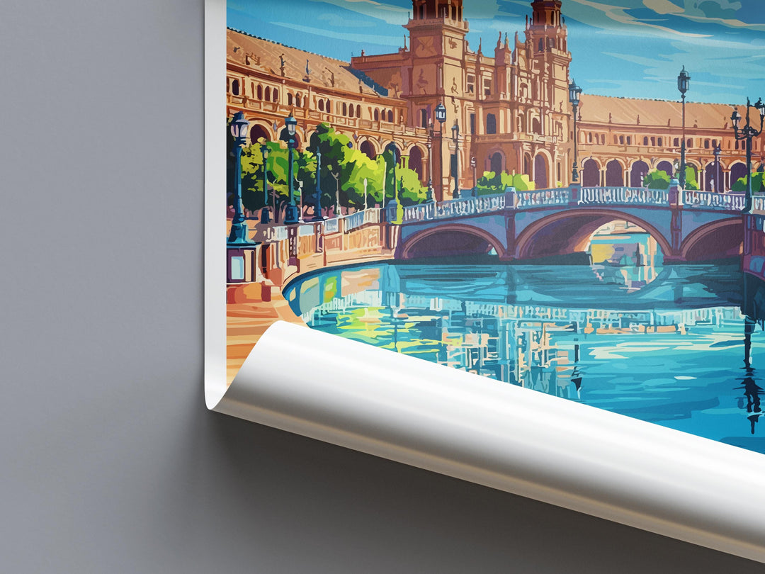 Seville Travel Print Seville Wall Art Spain City Poster Andalusia Decor Gift for Spain Lover Historic Architecture Art Print