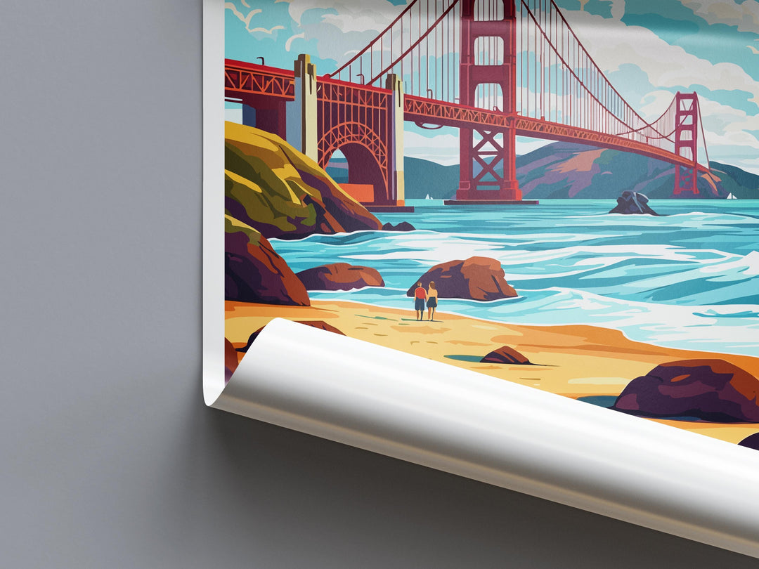 San Francisco Travel Print San Francisco Wall Art Golden Gate Poster California Decor Gift for City Lover West Coast Art Print