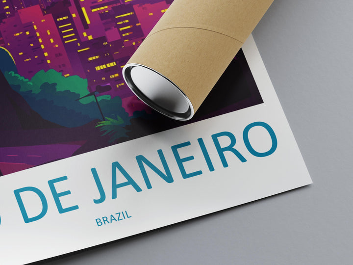 Rio de Janeiro Print Rio Wall Art Brazil City Poster Christ the Redeemer Decor Gift for Beach Lover Tropical Skyline Art Print