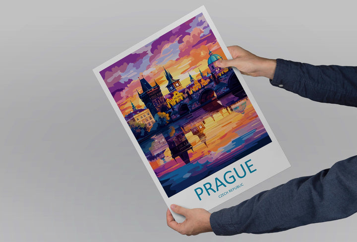 Prague Travel Print Czech Republic Wall Art Prague City Poster Historic Decor Gift for Europe Lover Gothic Architecture Art