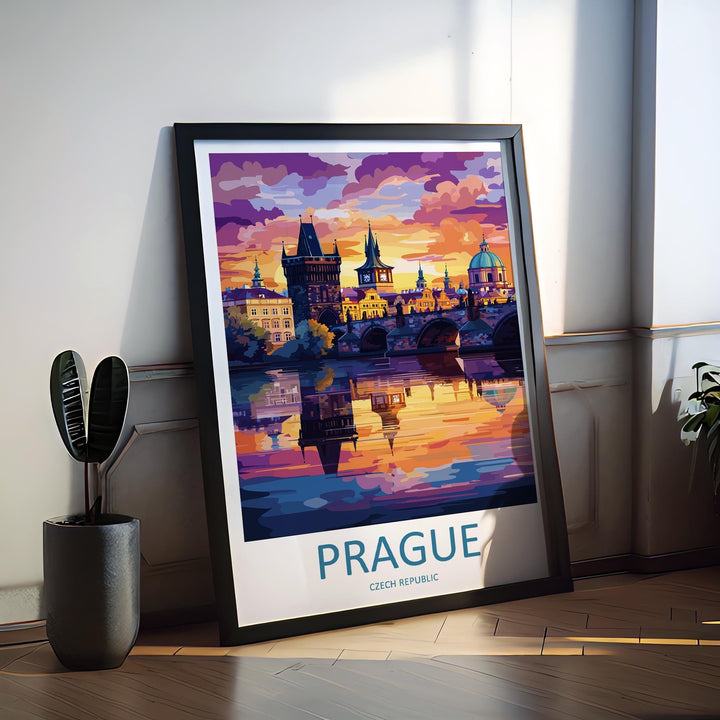 Prague Travel Print Czech Republic Wall Art Prague City Poster Historic Decor Gift for Europe Lover Gothic Architecture Art