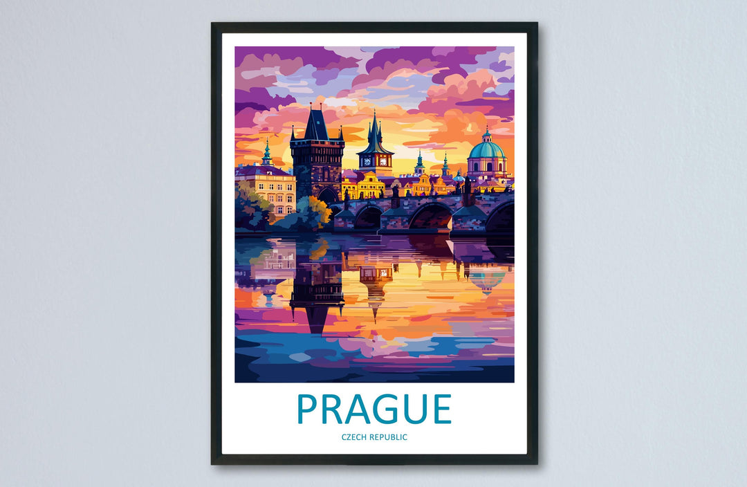 Prague Travel Print Czech Republic Wall Art Prague City Poster Historic Decor Gift for Europe Lover Gothic Architecture Art