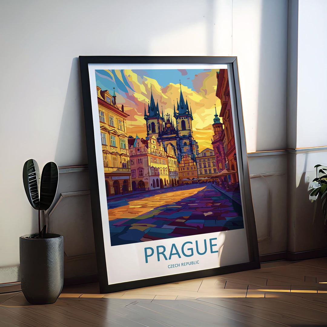 Prague Travel Print Czech Republic Wall Art Prague City Poster Historic Decor Gift for Europe Lover Gothic Architecture Art
