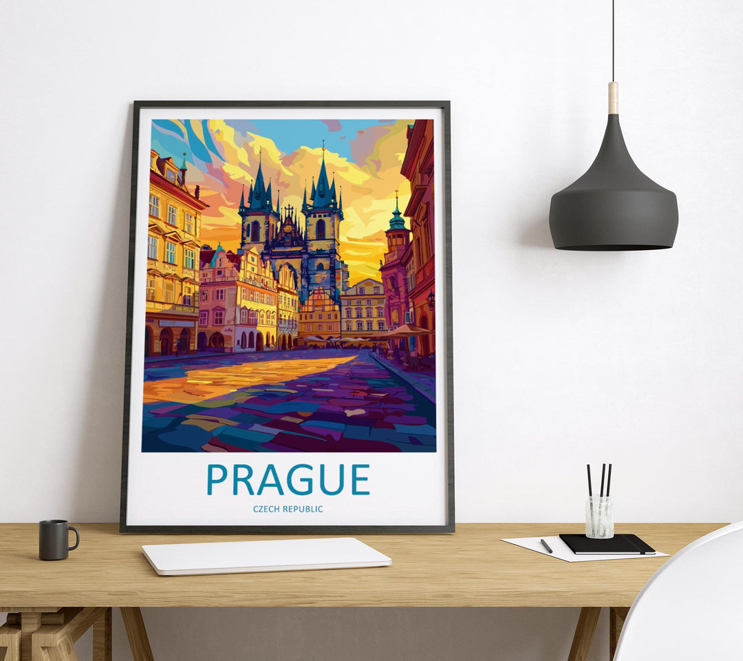 Prague Travel Print Czech Republic Wall Art Prague City Poster Historic Decor Gift for Europe Lover Gothic Architecture Art