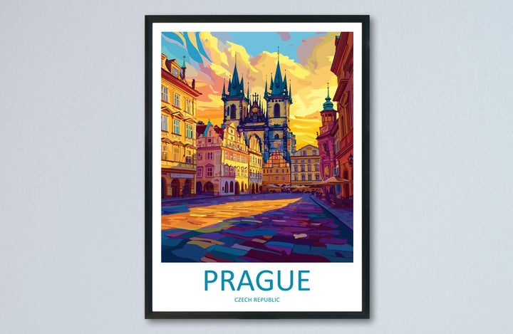 Prague Travel Print Czech Republic Wall Art Prague City Poster Historic Decor Gift for Europe Lover Gothic Architecture Art