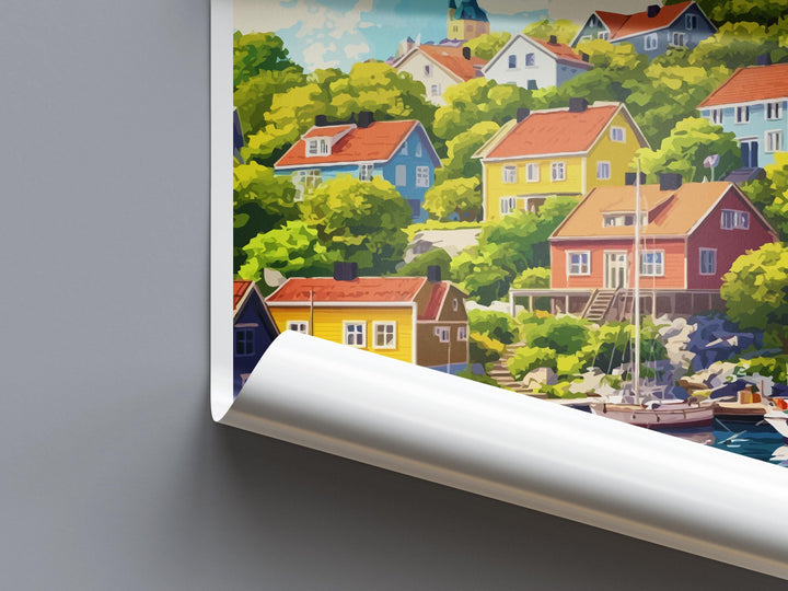 Oslo Travel Print Norway Wall Art Oslo City Poster Scandinavian Decor Gift for Nordic Lover Coastal Landscape Art Print