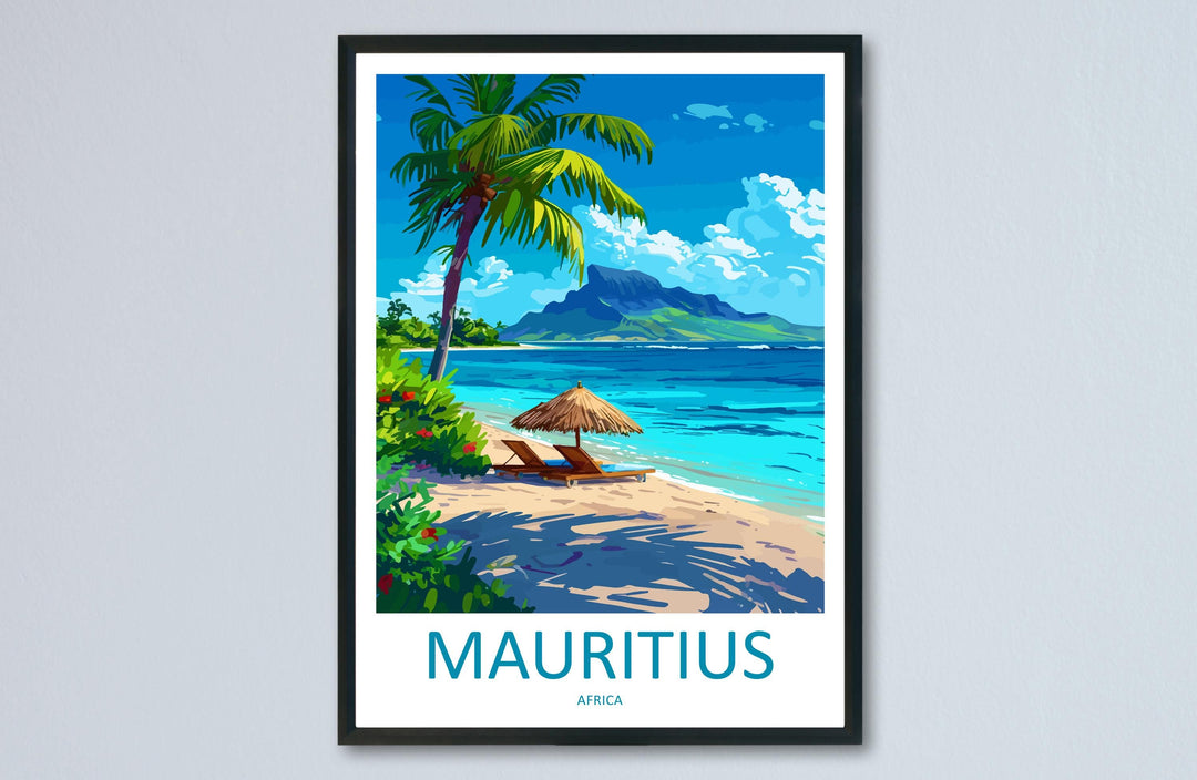 Mauritius Travel Print Island Wall Art Mauritius Poster Tropical Decor Gift for Beach Lover Indian Ocean Landscape Art Print