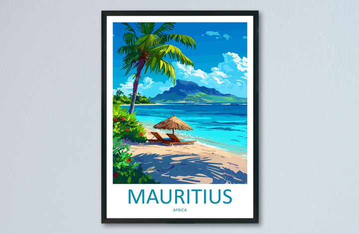 Mauritius Travel Print Island Wall Art Mauritius Poster Tropical Decor Gift for Beach Lover Indian Ocean Landscape Art Print