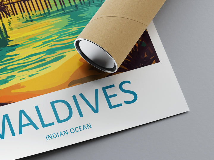 Maldives Travel Print Island Wall Art Maldives Poster Tropical Decor Gift for Beach Lover Indian Ocean Paradise Art Print