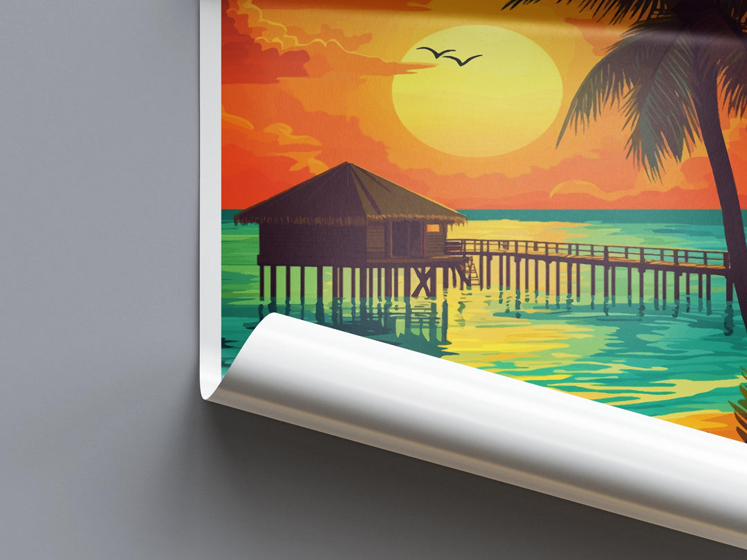 Maldives Travel Print Island Wall Art Maldives Poster Tropical Decor Gift for Beach Lover Indian Ocean Paradise Art Print