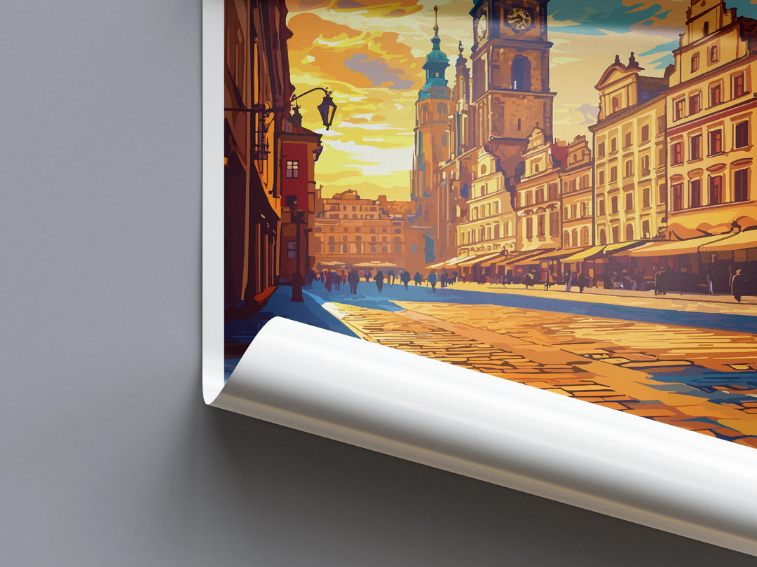 Krakow Travel Print Poland Wall Art Historic City Poster Old Town Decor Gift for Culture Lover European Architecture Art Print