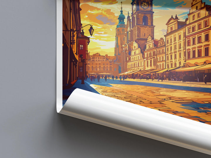 Krakow Travel Print Poland Wall Art Historic City Poster Old Town Decor Gift for Culture Lover European Architecture Art Print