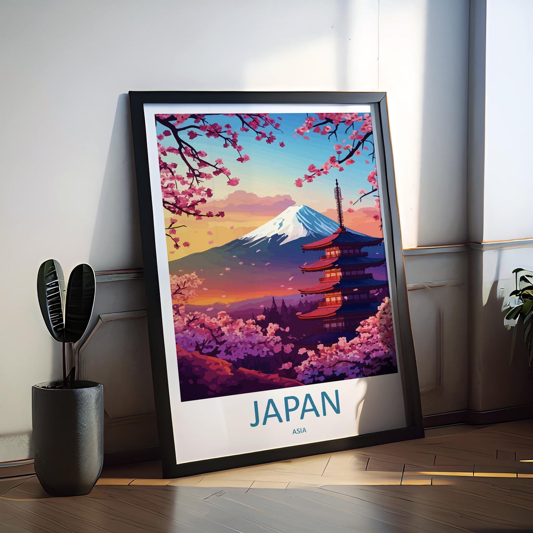 Japan Travel Print Japan Wall Art Asian Landscape Poster Cultural Decor Gift for Nature Lover Traditional Architecture Art Print