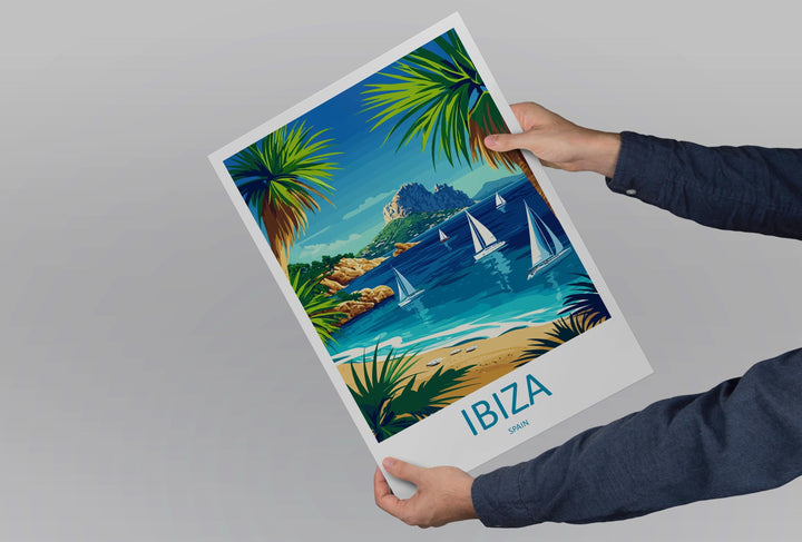 Ibiza Travel Print Spain Wall Art Island Poster Coastal Decor Gift for Beach Lover Balearic Landscape Sunset Art Print