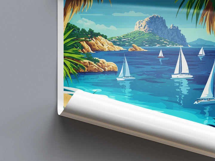 Ibiza Travel Print Spain Wall Art Island Poster Coastal Decor Gift for Beach Lover Balearic Landscape Sunset Art Print