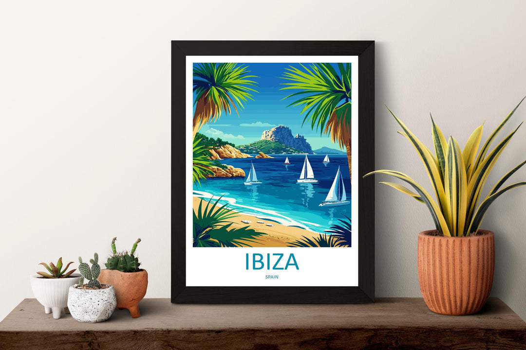 Ibiza Travel Print Spain Wall Art Island Poster Coastal Decor Gift for Beach Lover Balearic Landscape Sunset Art Print