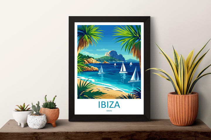 Ibiza Travel Print Spain Wall Art Island Poster Coastal Decor Gift for Beach Lover Balearic Landscape Sunset Art Print
