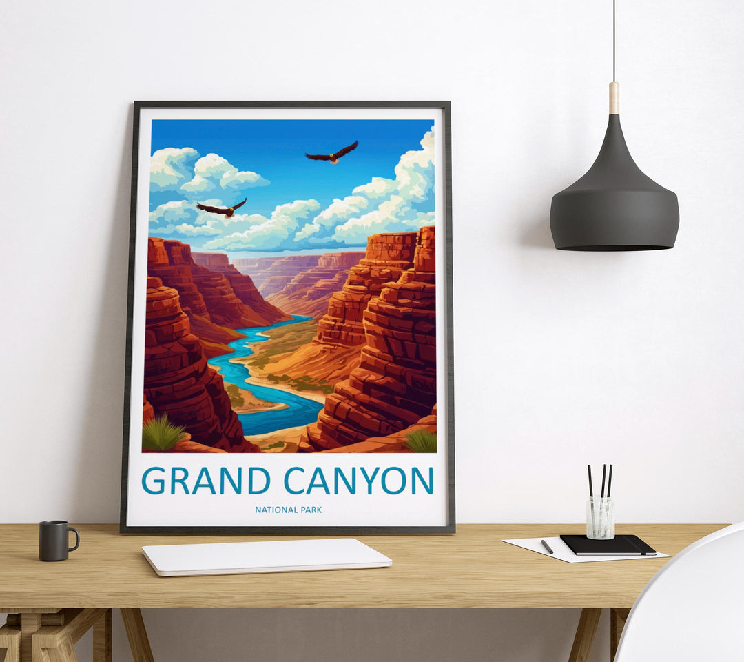 Grand Canyon Travel Print USA Wall Art Arizona Landscape Poster Nature Decor Gift for Adventure Lover National Park Art Print