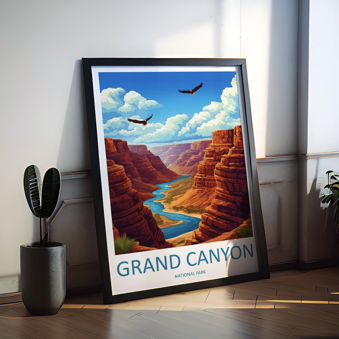 Grand Canyon Travel Print USA Wall Art Arizona Landscape Poster Nature Decor Gift for Adventure Lover National Park Art Print