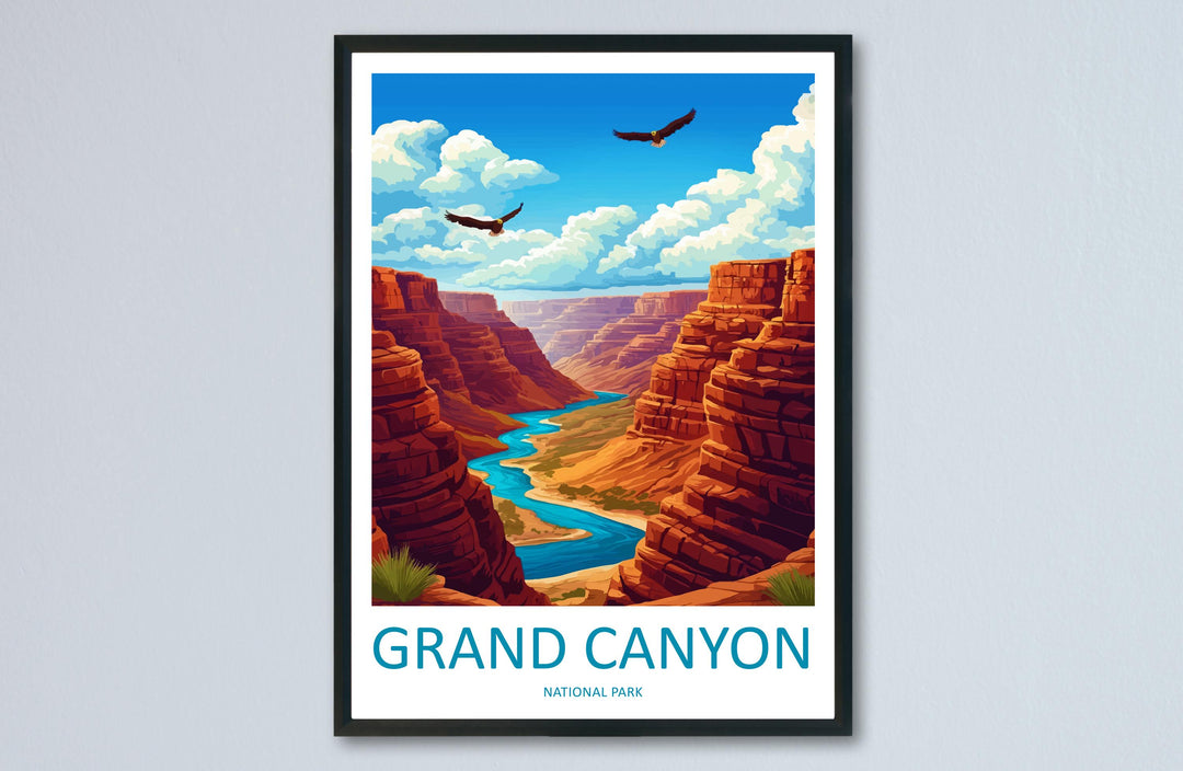 Grand Canyon Travel Print USA Wall Art Arizona Landscape Poster Nature Decor Gift for Adventure Lover National Park Art Print