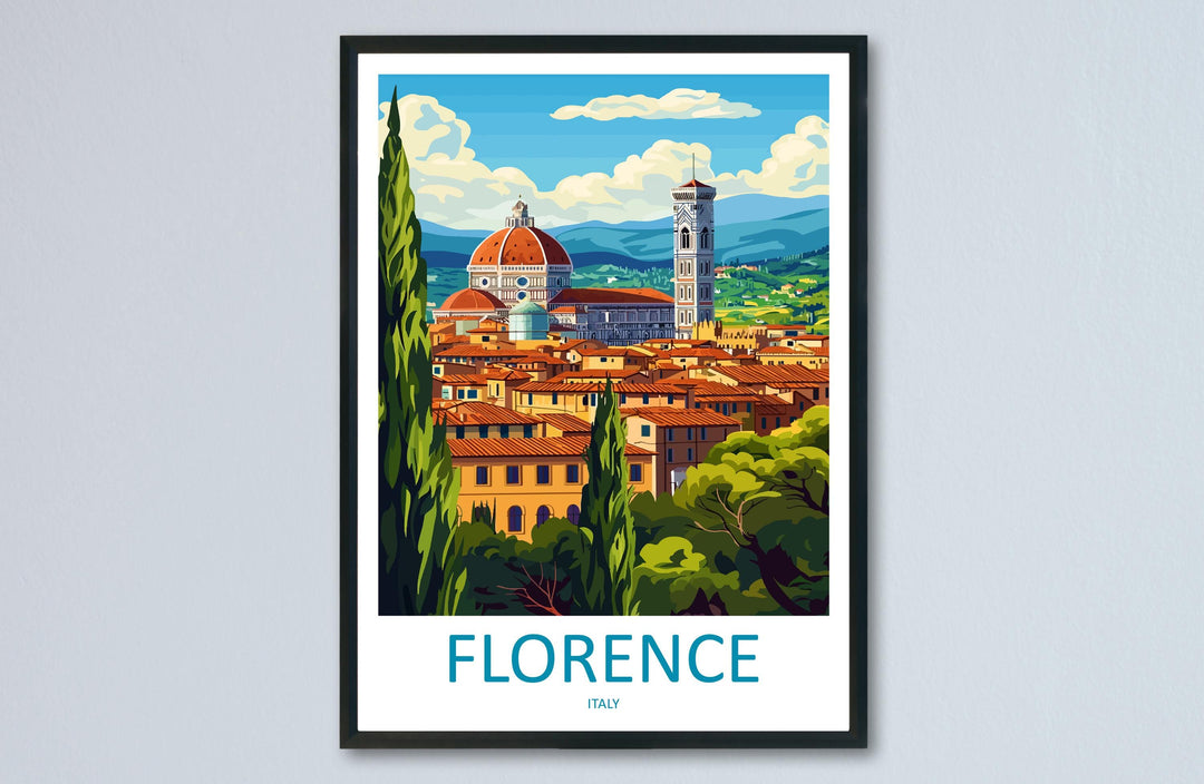 Florence Travel Print Italy Wall Art City Poster Renaissance Decor Gift for Art Lover Duomo Architecture Landscape Art Print