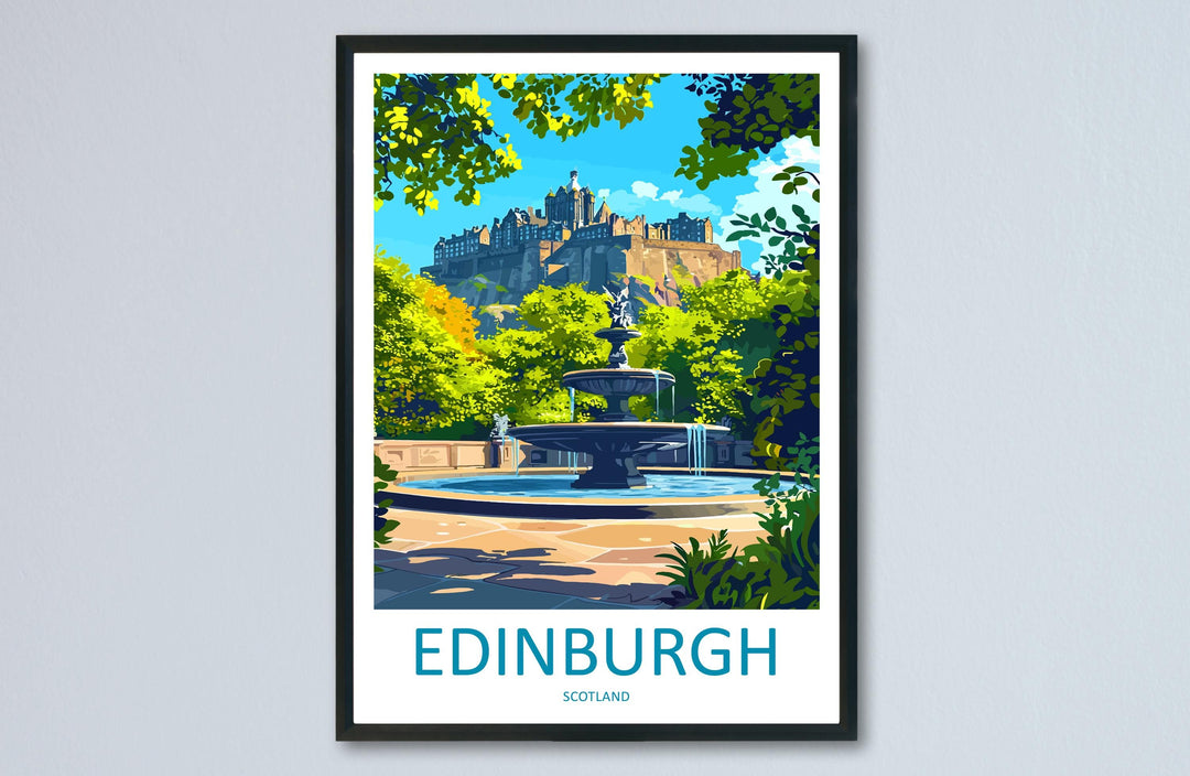 Edinburgh Travel Print Scotland Wall Art City Poster Historic Decor Gift for Castle Lover Scottish Landscape Architecture Art