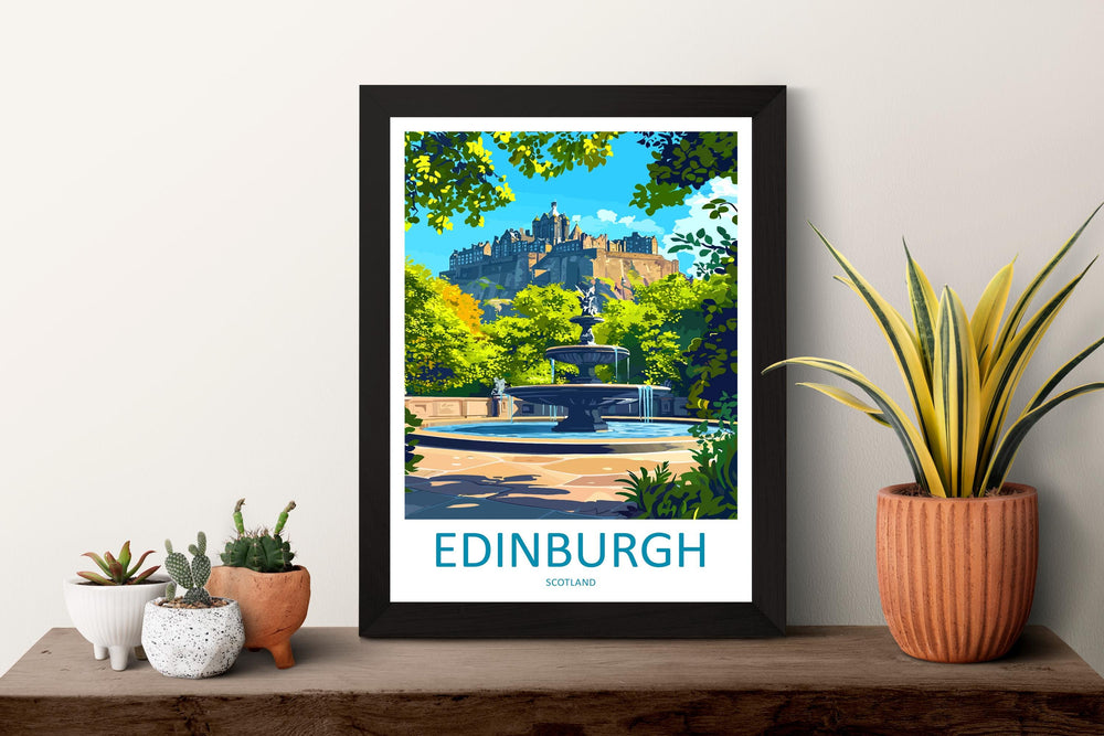 Edinburgh Travel Print Scotland Wall Art City Poster Historic Decor Gift for Castle Lover Scottish Landscape Architecture Art